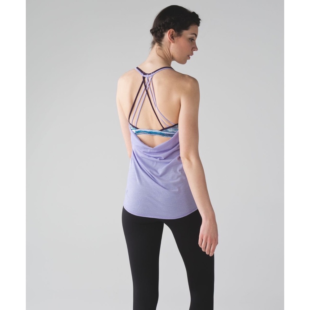 Lululemon Lighten Up Tank Heathered Lilac/Blurry Belle Multi/Deep Zinfandel 6